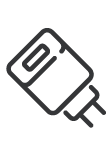 Line art of a Cell phone plug charger