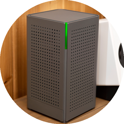 Close up of router on table